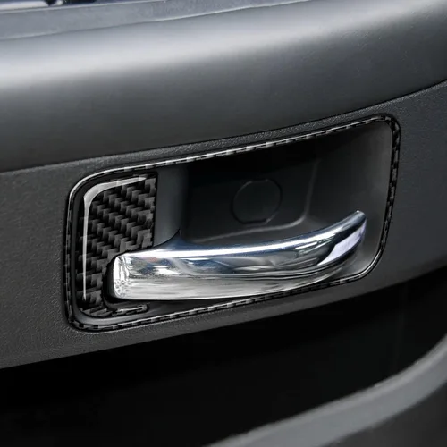 Vista 7 de Adhesivos para manija de puerta interior de coche para 2008 2009 2010 2011 2012 2013 2014 Dodge Challenger accesorios de fibra de carbono pegatinas