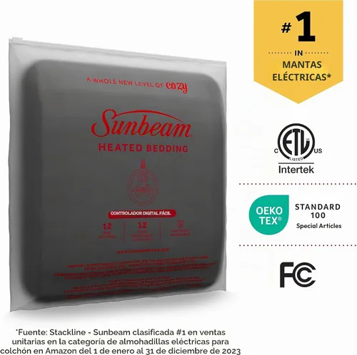 Vista 9 de Sunbeam Royal Luxe Cabernet - Manta térmica tamaño individual