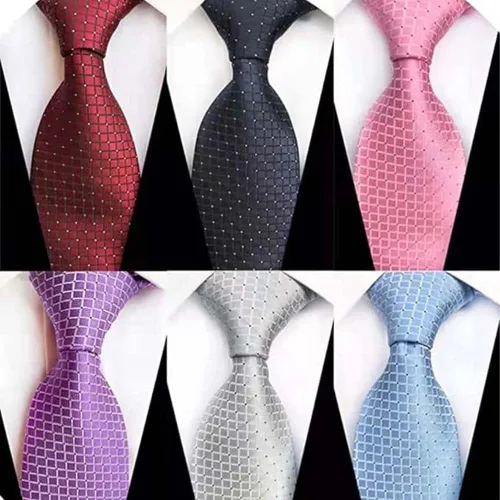 Vista 17 de WeiShang Lote de 6 corbatas clásicas de seda para hombre, corbatas tejidas jacquard Style 29