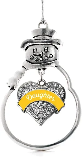 Vista 226 de Inspired Silver - Big Sis - Adorno de Navidad plateado - Adorno de árbol de Navidad con dije de corazón con circonita cúbica - Decoración colgante