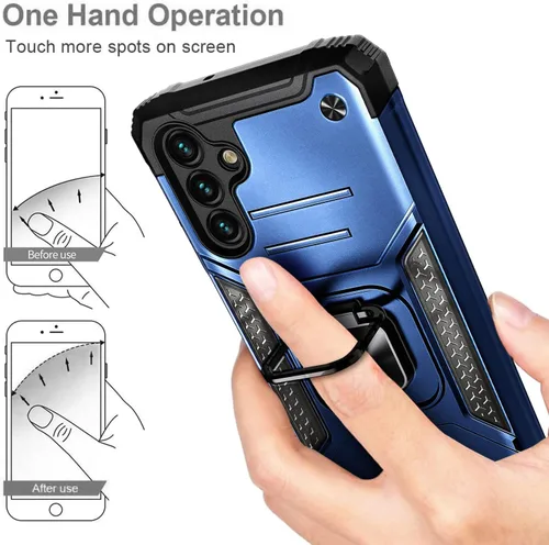 Vista 6 de NZND Funda para Samsung Galaxy A14 5G con protector de pantalla de vidrio templado (cobertura máxima), [grado militar] protector de cuerpo completo