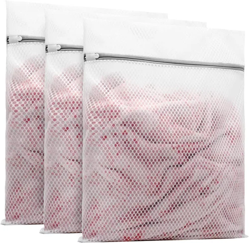 Vista 10 de Muchfun 3 bolsas de lavandería duraderas de malla de panal para prendas delicadas de 9 x 12 pulgadas (3 pequeñas) 36 ES Small