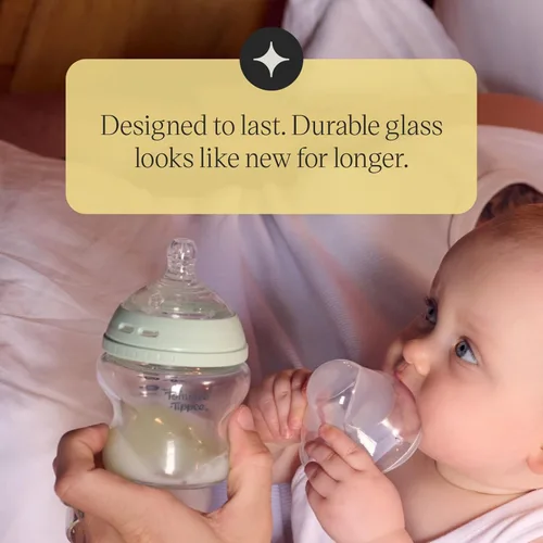Vista 8 de Tommee Tippee Closer to Nature - Biberón de cristal, 5 onzas, transparente
