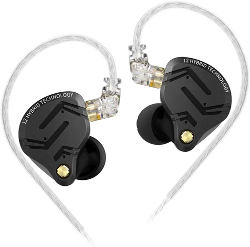 Vista 16 de KZ ZS12 PRO 2 - Auriculares in-ear con monitor de oído, auriculares híbridos para juegos 1DD+5BA, auriculares con cable transparente, auriculares
