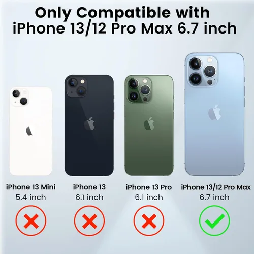 Vista 2 de Caka Funda para iPhone 13 Pro Max, iPhone 12 Pro Max con soporte y clip para cinturón, funda para cámara con soporte de anillo giratorio de 360°