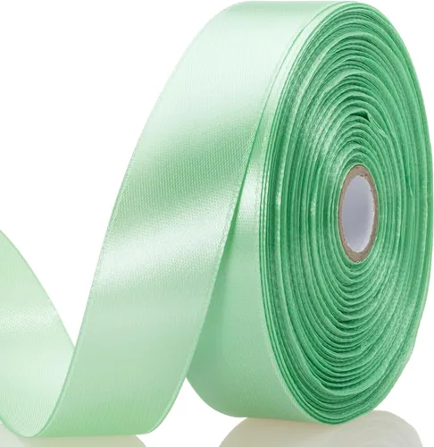 Vista 89 de YASEO - Cinta de satén sólido verde manzana de 1 pulgada para envolver regalos, 50 yardas Soft, Satiny, Colorfast, Polyester Fabric, Ease of Use