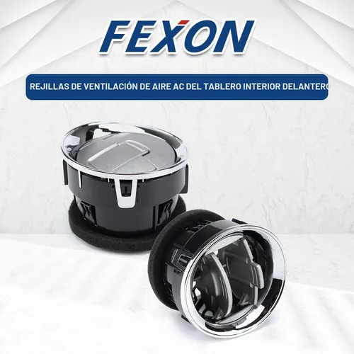 Vista 2 de FEXON Rejillas delanteras interiores para salpicadero, calefactor de CA cromado, compatible con Ford F150 F-150 Lobo 9L3Z-19893-CA 2009-2014, 4