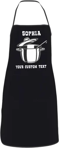 Vista 9 de WAYABO Delantal personalizado con bolsillos Adulto Unisex Cocina Delantal Personalizado Personalizado Con Nombre Texto Foto