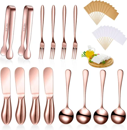 Vista 7 de 14 piezas de accesorios para tabla de embutidos, juego de cuchillos para untar queso, utensilios de embutidos de acero inoxidable, cuchillos Negro