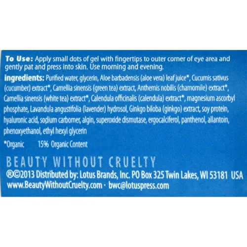 Vista 2 de Beauty without Cruelty Gel nutritivo para ojos de té verde, 1 onza
