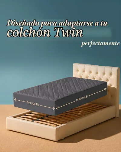 Vista 2 de Utopia Bedding - Funda acolchada para colchón individual, tamaño individual, protector y cubierta de colchón elástico con bolsillo profundo que se