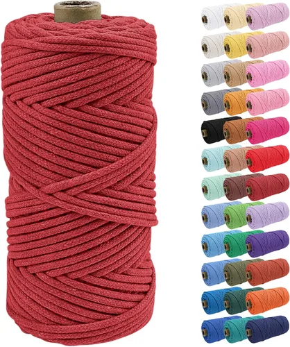 Vista 35 de JeogYong Cuerda de macramé de 0.157 in x 109 yardas, cuerda trenzada de algodón natural, cuerda de macramé para bolsas de ganchillo, colgar