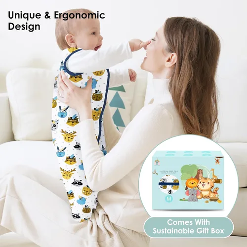 Vista 6 de Cute Castle Baby Sleep Sack - Lightweight 100% Cotton 2-Way Zipper TOG 0.5 Infant Wearable Blanket