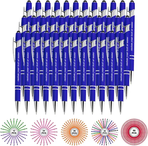 Vista 51 de Bolígrafos personalizados con nombre a granel, juego de bolígrafos personalizados, lápiz capacitivo grabado, logotipo, texto, regalo para negocios
