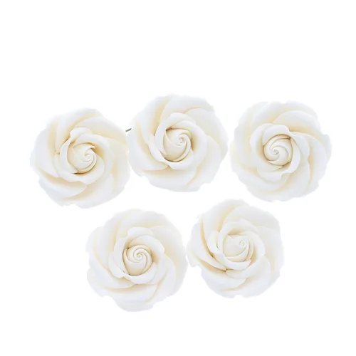 Vista 8 de Global Sugar Art Rebecca Rose Sugar Cake Flowers - Flores blancas de 2 pulgadas, 8 unidades por Chef Alan Tetreault Blanco 2 pulgadas