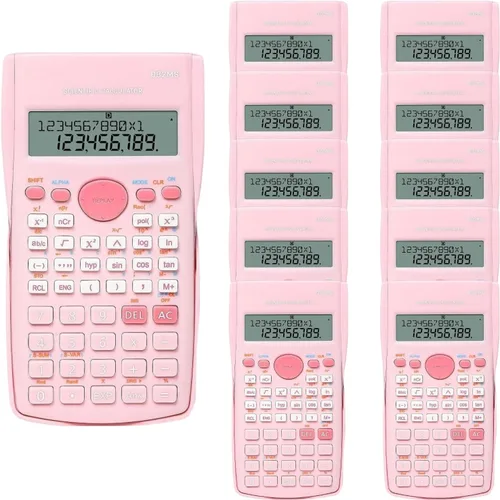 Vista 10 de Calculadora científica, Calculadora de dos líneas linda, Calculadora de matemáticas con función para estudiantes de álgebra y geometría, Calculadora