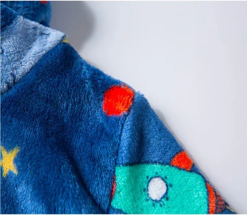 Vista 6 de SRVNFBKT Boys Girls Robe Soft Fleece Hooded Bathrobe for Kids