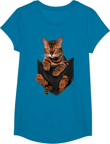 Vista 77 de Camiseta de bolsillo con estampado de tigre y gato Negro
