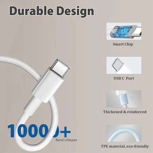 Vista 6 de [Certificado MFi de Apple] Cargador magnético de 10 pies para iPhone 17, 16, 15, paquete de 2 Fast Charge, for Apple MagSafe Wireless Charger