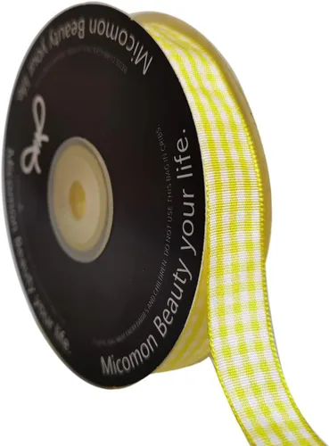 Vista 23 de Rollo de cinta a cuadros a cuadros verde manzana, 25 yardas cada rollo, 100% poliéster (3/8 pulgadas, verde manzana)