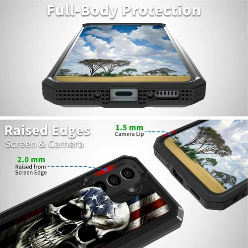 Vista 3 de Funda para Samsung S23 FE Funda Galaxy S23 FE 2 en 1 PC duro de doble capa TPU suave a prueba de golpes Funda protectora para Samsung Galaxy S23 FE