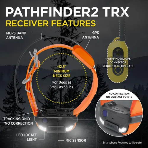 Vista 13 de Dogtra Pathfinder 2 Mini TRX Receptor adicional Perro Rastreador GPS LED Collar Azul Claro Compatible Reloj Inteligente Recargable Impermeable Mapas