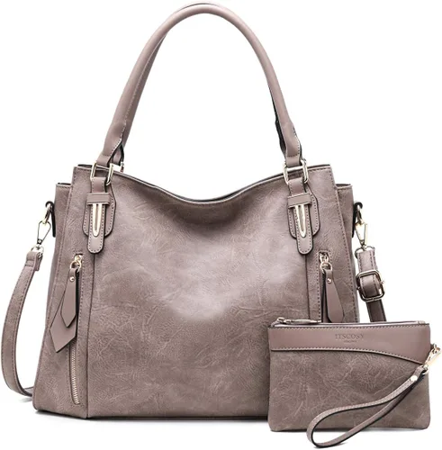 Vista 12 de Bolso tote para mujer, carteras de cuero PU, bolsos de hombro hobo de moda con correa de hombro ajustable