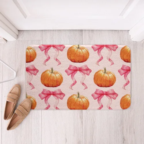 Vista 30 de Erosebridal Thanksgiving Turkey Bathroom Rugs - Fall Leaves Pumpkin Bath Mat for Kids Adults, Vintage Autumn Harvest Door Mat 16 x 24 Inch Rustic