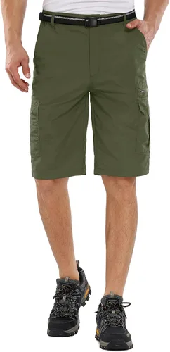 Vista 3 de Pantalones cortos de senderismo para hombre, de secado rápido, ligeros, transpirables, para exteriores, de carga.