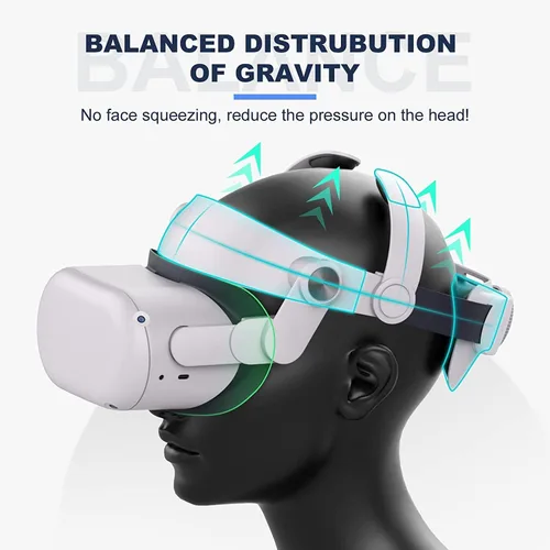 Vista 2 de Correa de cabeza para Oculus Quest 2 correa de repuesto Elite para Oculus Quest 2 accesorios Oculus Quest 2 compatible con dispositivos MetaOculus