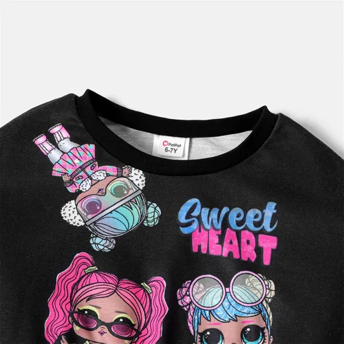 Vista 3 de L.O.L. Surprise! Girls Clothes Crop Top and Pant Long Sleeve Doll Print Tie dye Sweatshirt Leggings Girls Outfits 2Pcs Sets