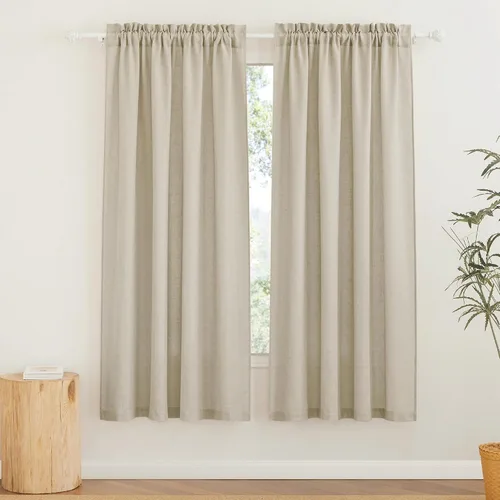 Vista 108 de RYB HOME - Cortinas de lino texturizado semitranslúcidas, privacidad media, filtro de luz, decoración de ventana para dormitorio/baño/sala de estar
