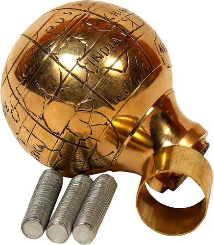 Vista 4 de Bastón de madera victoriana con mango de latón con cabeza de globo, regalo ideal unisex