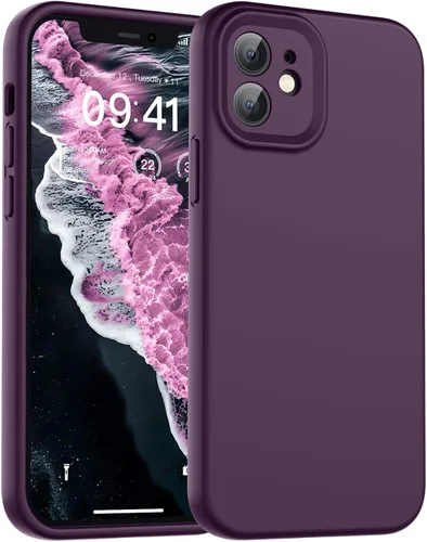 Vista 72 de SUPFINE - Funda diseñada para iPhone 12, silicona líquida premium con [forro de microfibra suave antiarañazos][protección de cámara mejorada], funda