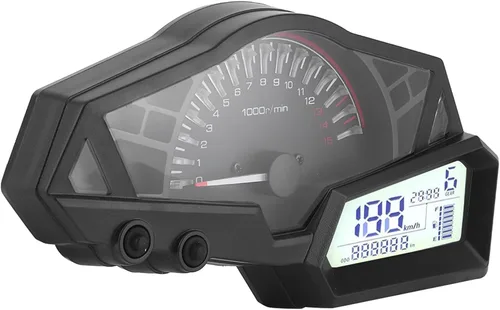 Vista 4 de Odómetro LCD, ABS LCD motocicleta odómetro velocidad combustible medidor 15000RPM apto para 300