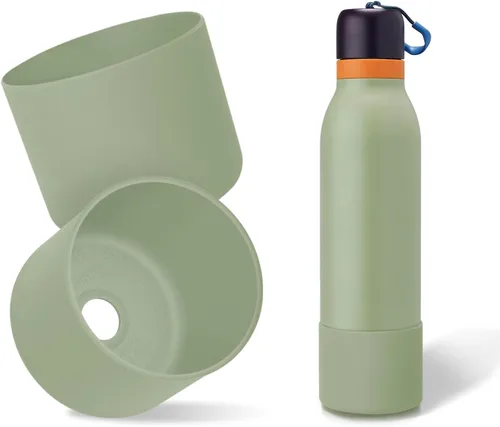 Vista 51 de 2 botas de silicona superiores para Owala FreeSip Twist de 24 onzas, funda inferior resistente a los arañazos, accesorios de botella de Owala