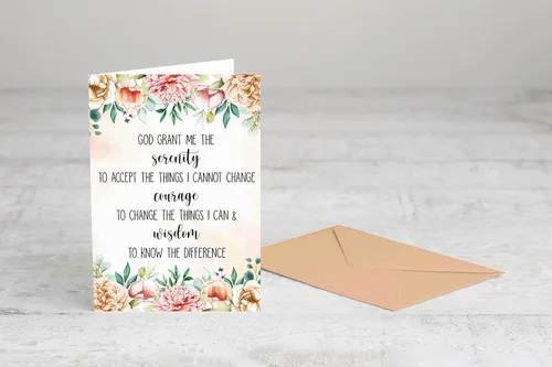 Vista 4 de Emily gift Serenity Prayer - Tarjeta de felicitación – Interior en blanco – 5 x 7 pulgadas – Cartulina premium – Incluye sobre