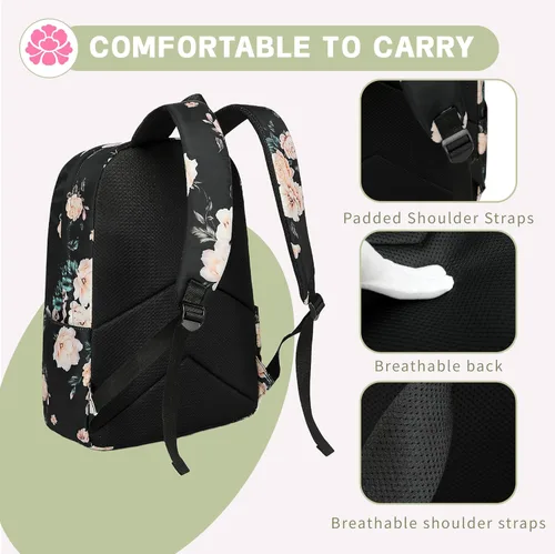 Vista 13 de Bluboon Juego de mochila para adolescentes, mochila escolar para niñas, lonchera y lápices, bolsas para estudiantes, 3 en 1