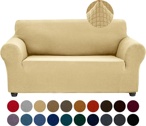Vista 38 de Joccun Funda Elástica para Silla Sofá, Funda de Sofá de 1 Pieza Tela Jacquard de Spandex con Parte Inferior Elástica, Protector de Muebles Lavable