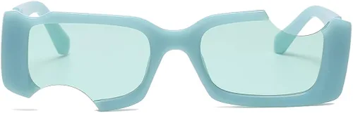 Vista 2 de Gafas de sol rectangulares pequeñas irregulares para mujer gafas de sol punk vintage protección UV