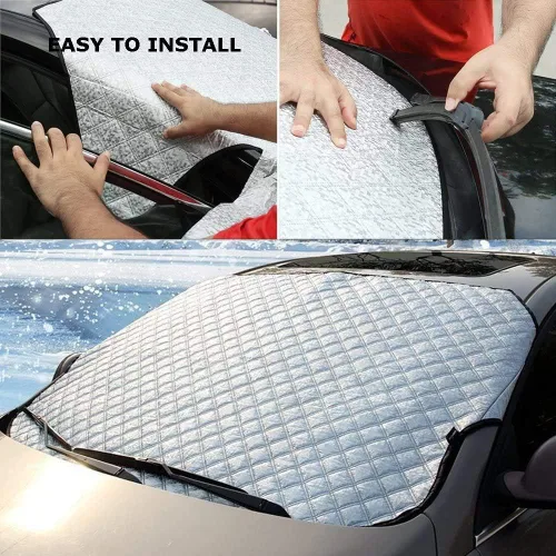Vista 11 de Beicarin Cubierta para parabrisas de coche, cubierta protectora ultragruesa de alta resistencia - Resistente a nieve, hielo, escarcha, sol, rayos