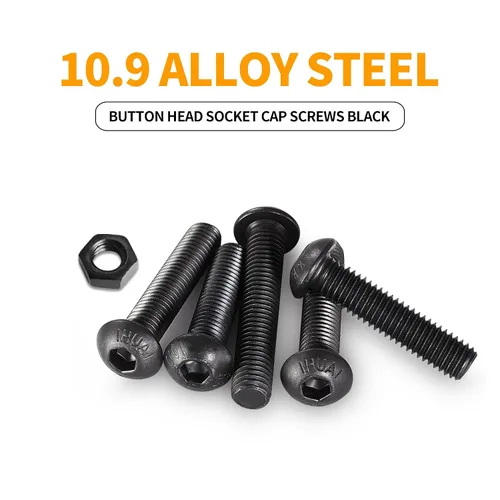 Vista 3 de Kit surtido de 520 piezas de acero de aleación M3 M4 M5 de grado 10.9, pernos, tornillos y tuercas con cabeza hexagonal y botón, juego completo
