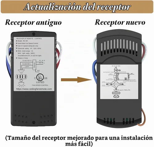 Vista 9 de Kit de control remoto universal para ventilador de techo, ventiladores de control de 3 velocidades con regulador de intensidad Compatible