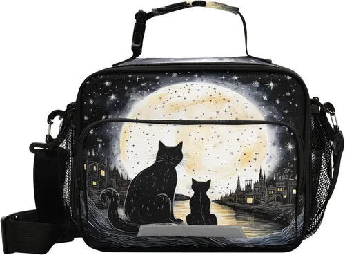 Vista 31 de MNSRUU Bolsa de almuerzo con aislamiento de astronauta espacial para mujeres, lonchera para hombre, con correa ajustable para el hombro, bolsa