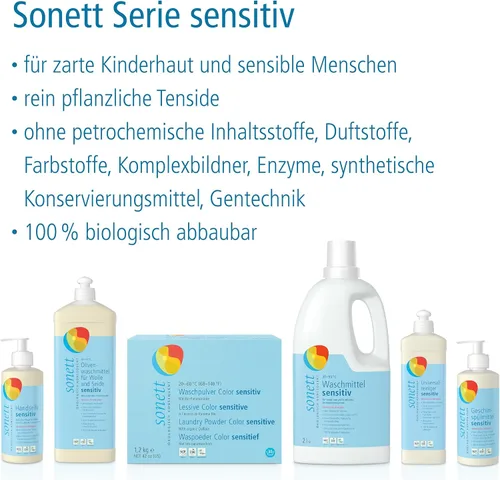 Vista 5 de Sonett Polvo de lavandería orgánico sensible al color para pieles sensibles para personas con alergias (42 onzas) certificado cultivado orgánicamente