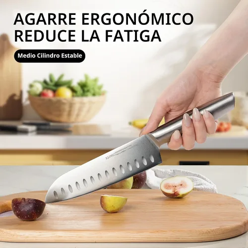 Vista 4 de Juego de 14 piezas de cuchillos de cocina KnifeSaga de acero inoxidable de alto carbono japonés de primera calidad con afilador incorporado, juego
