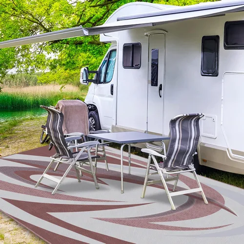 Vista 9 de EEZ RV Products - Esteras reversibles resistentes para exteriores de 9'x12' para RVing/Boondocking