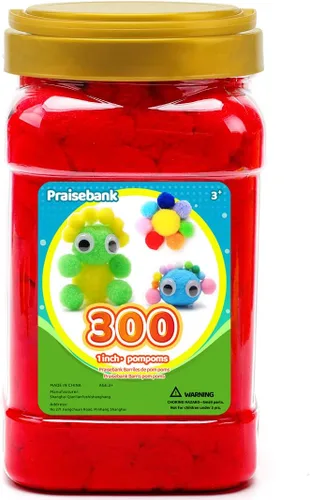 Vista 7 de Praisebank Pompones Negros - 2000 piezas, 1cm, Ideales para Artes y Manualidades, Bolas de Pompón en Frasco