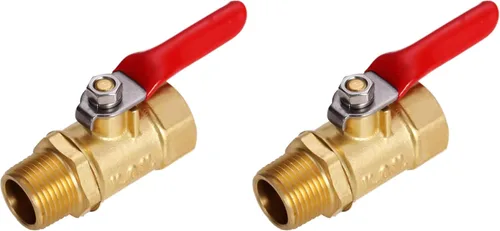 Vista 10 de Litorange 2 piezas de latón sin plomo Mini válvula de bola interruptor de apagado 1/4 "NPT macho x 1/4 pulgadas NPT hembra accesorios de tubería