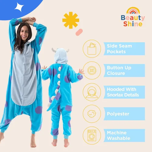 Vista 5 de Beauty Shine Kids Onesie Unisex Child Animal Costume Sleepwear Jumpsuit Christmas Halloween Cosplay Pajamas